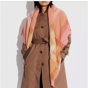 NWT Coach Cashmere Plaid Blanker Scarf